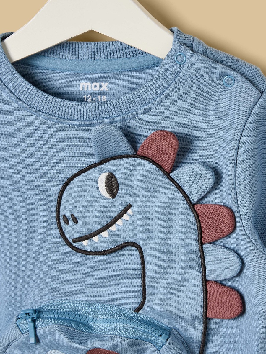Pack of 2 - Dinosaur Print Sweatshirt with 3D Pocket
