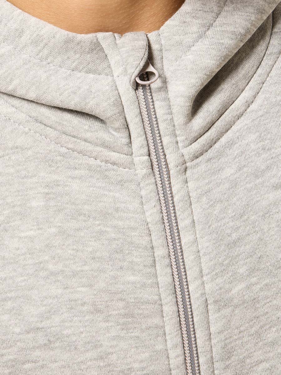 Plain Zip Through Hoodie