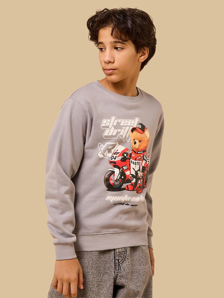 Racer Bear Print Sweatshirt