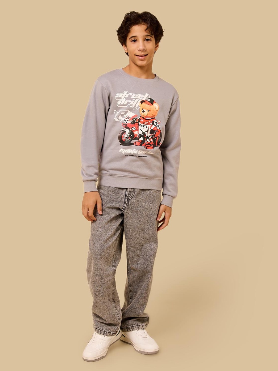 Racer Bear Print Sweatshirt