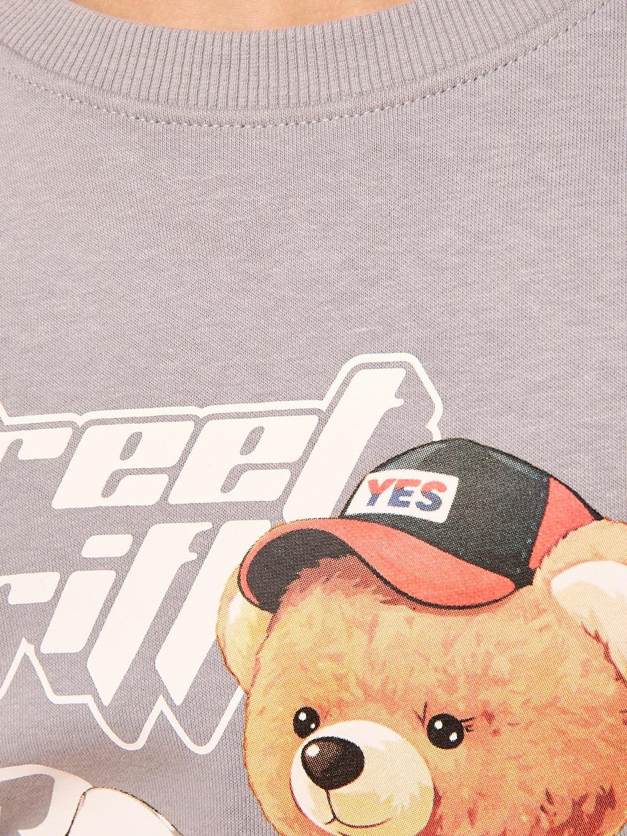 Racer Bear Print Sweatshirt
