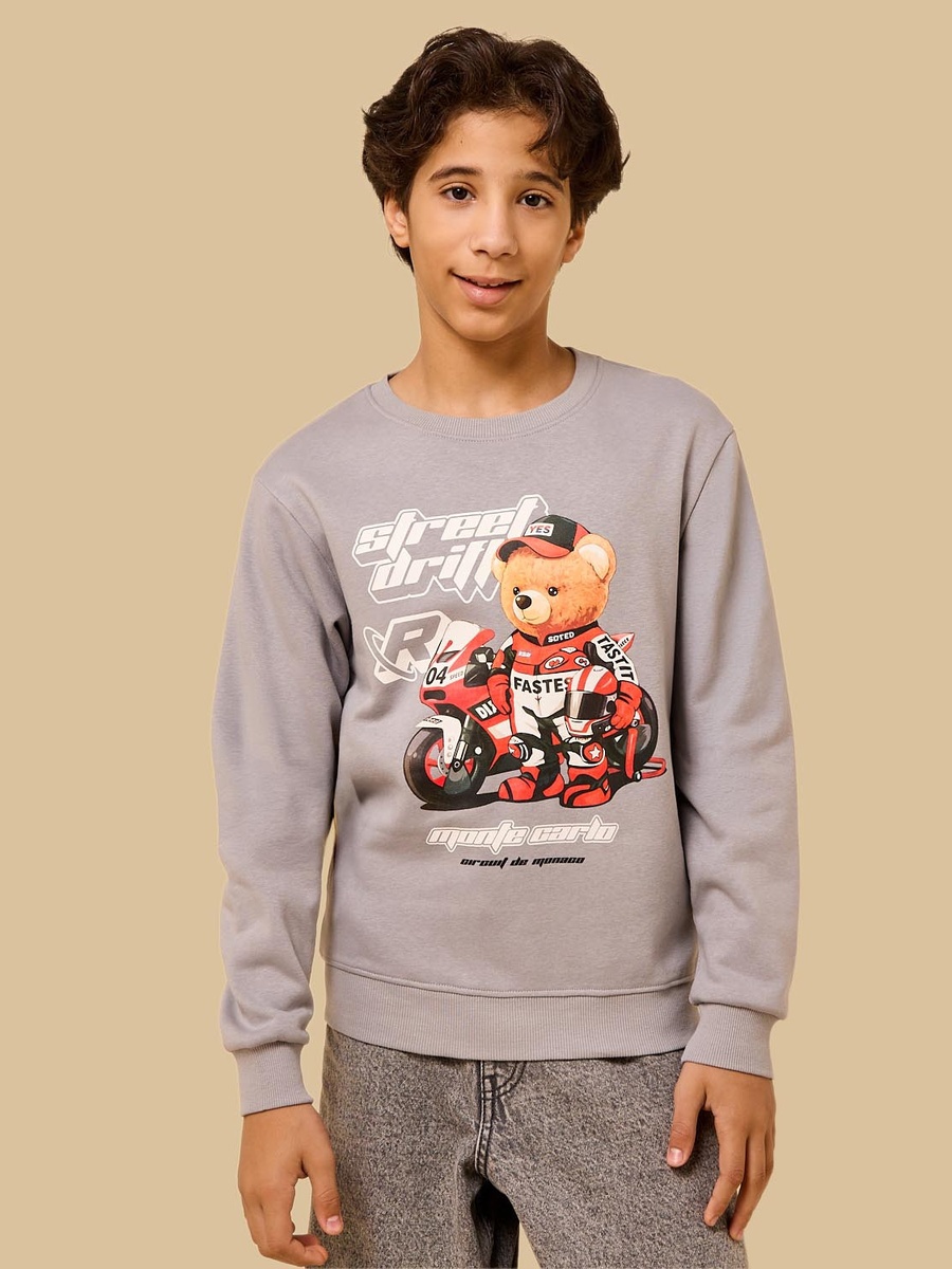 Racer Bear Print Sweatshirt