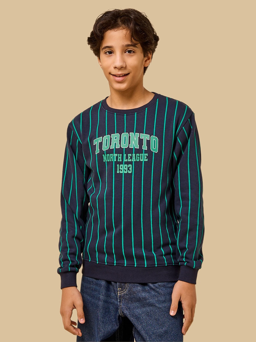 Toronto Print Striped Sweatshirt
