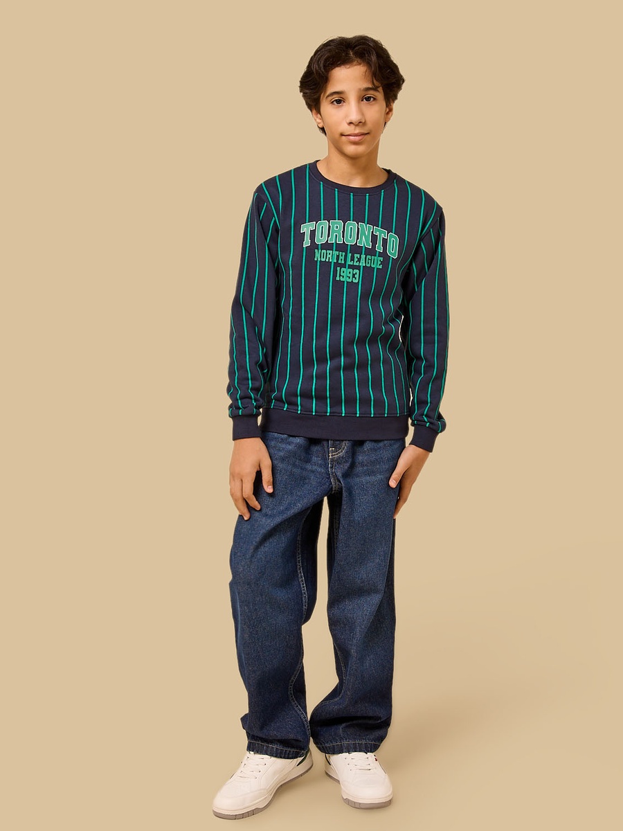 Toronto Print Striped Sweatshirt