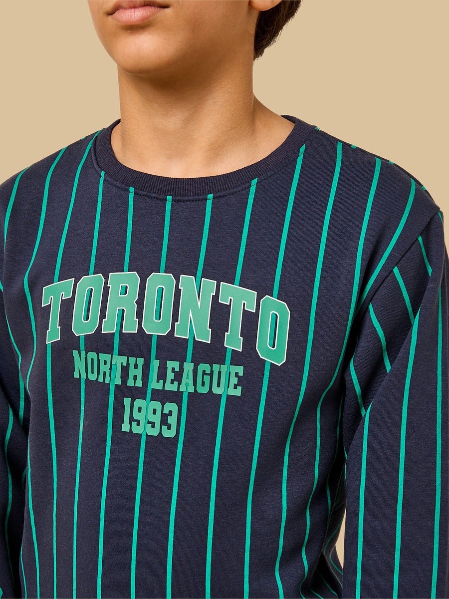 Toronto Print Striped Sweatshirt
