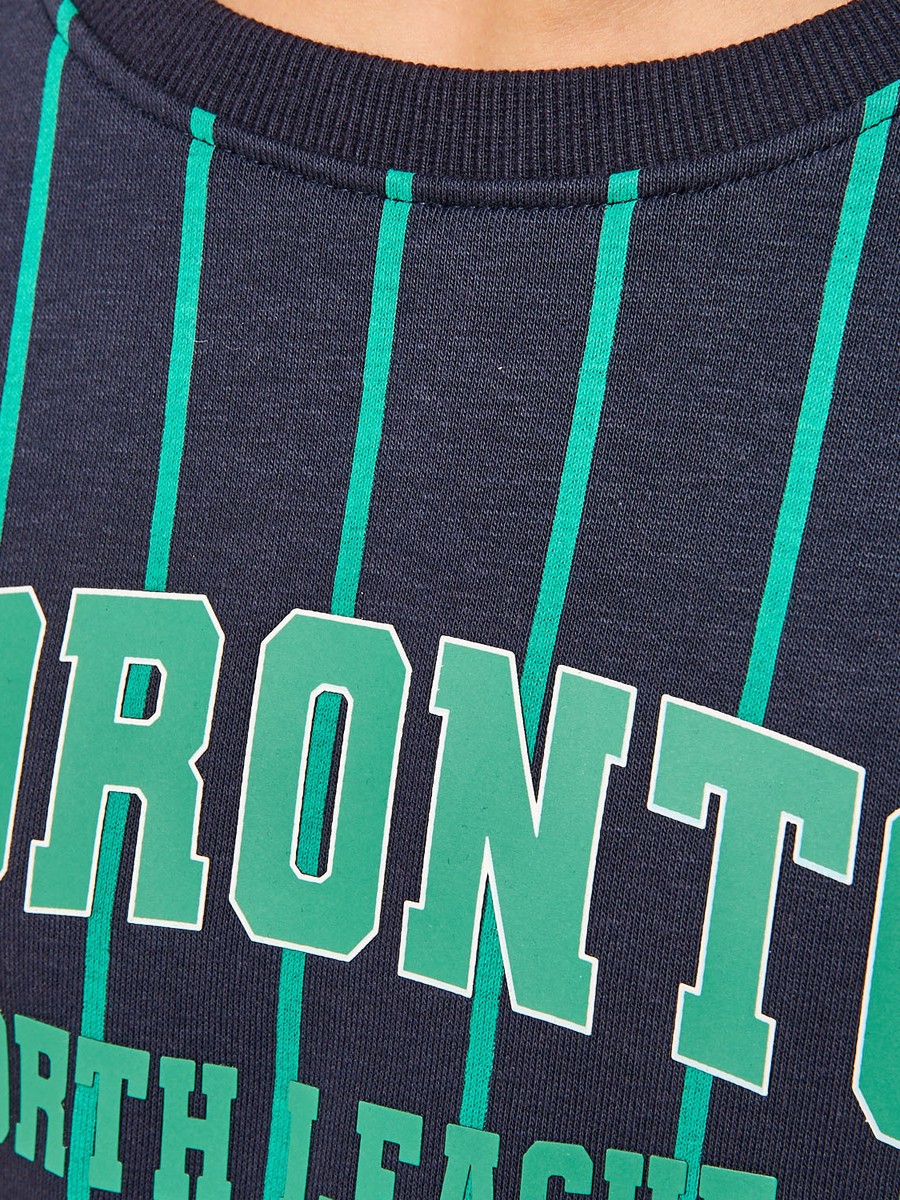 Toronto Print Striped Sweatshirt