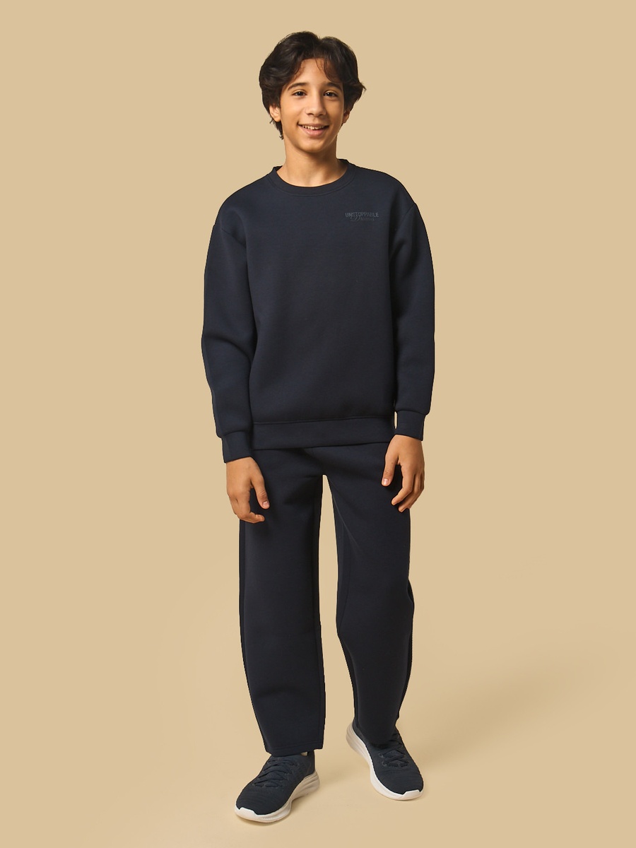 Slogan Embossed Scuba Sweatshirt