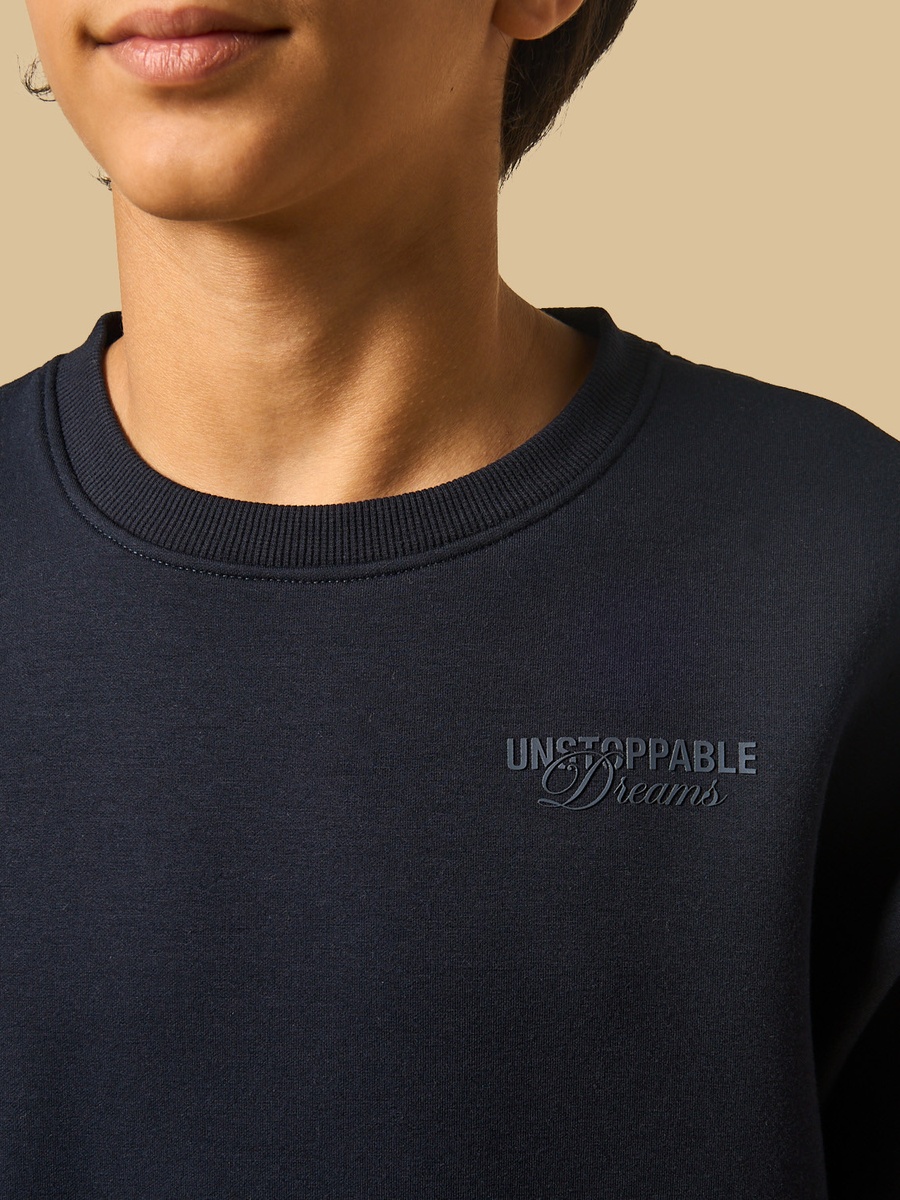 Slogan Embossed Scuba Sweatshirt