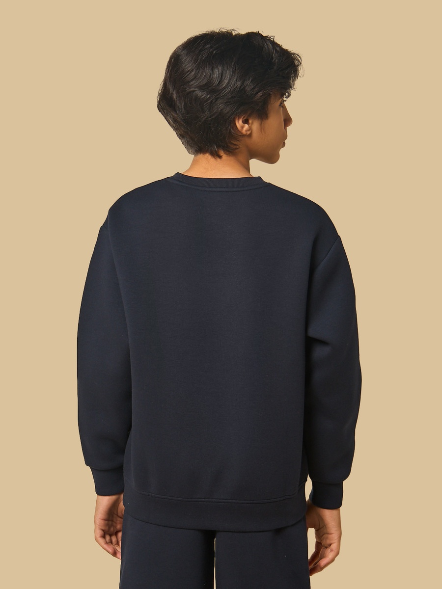 Slogan Embossed Scuba Sweatshirt