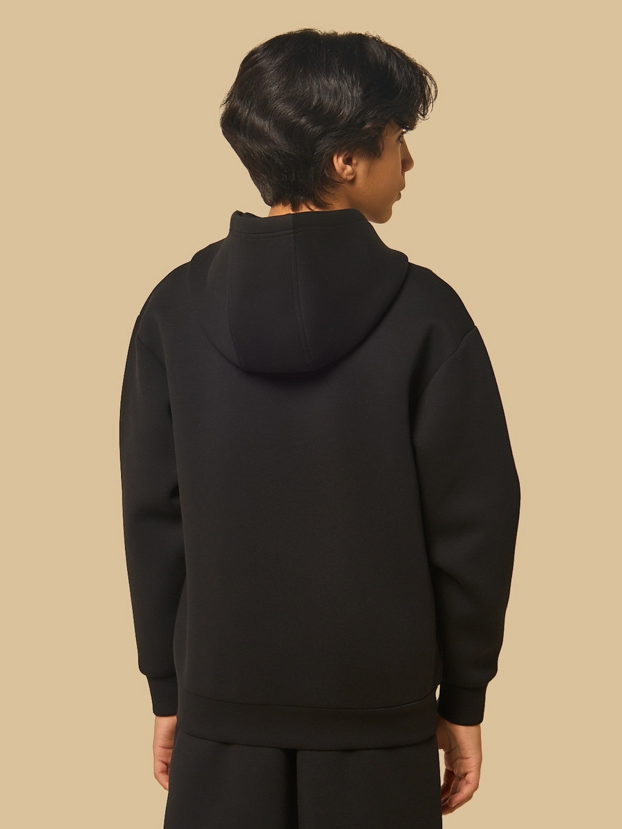 Slogan Print Scuba Zip Through Hoodie