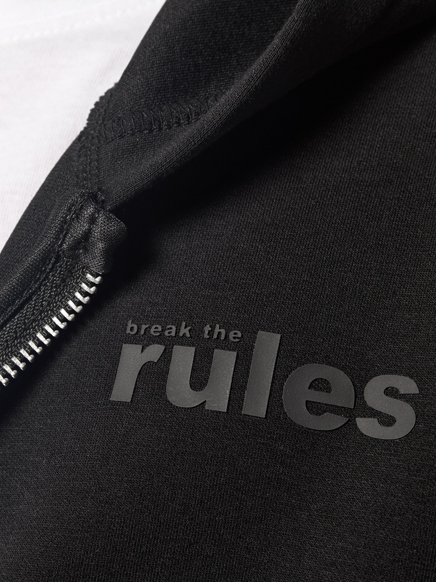 Slogan Print Scuba Zip Through Hoodie