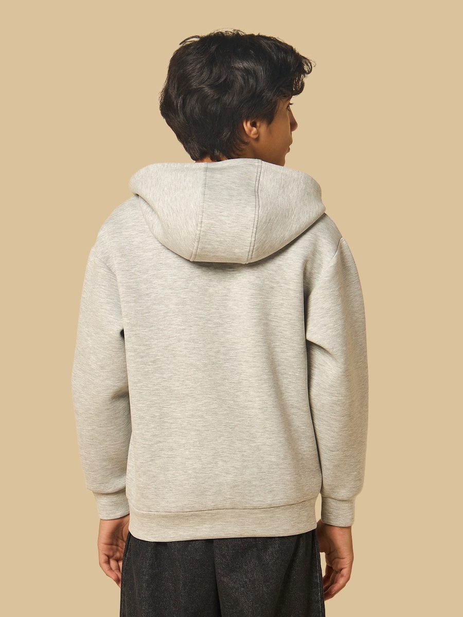 Slogan Print Scuba Zip Through Hoodie
