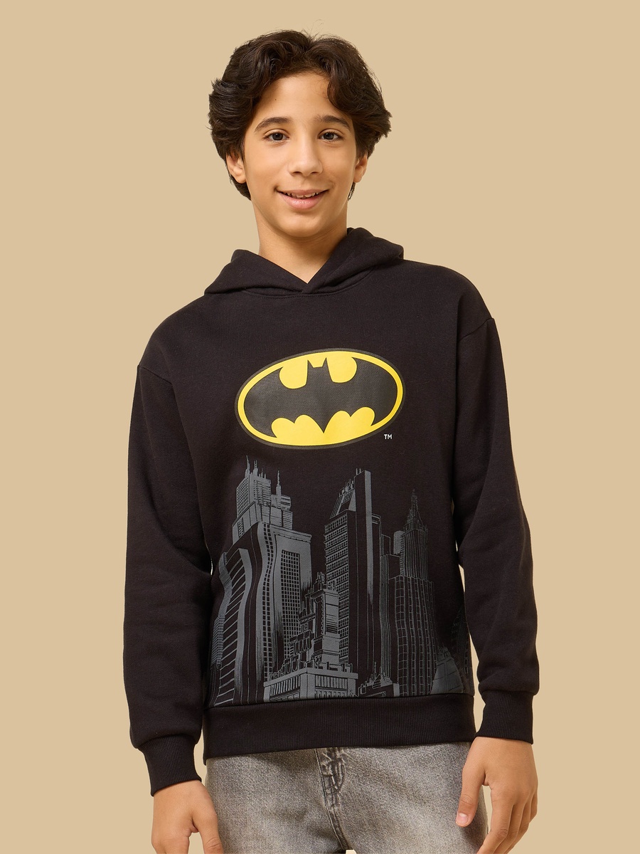 Batman Print Hooded Sweatshirt