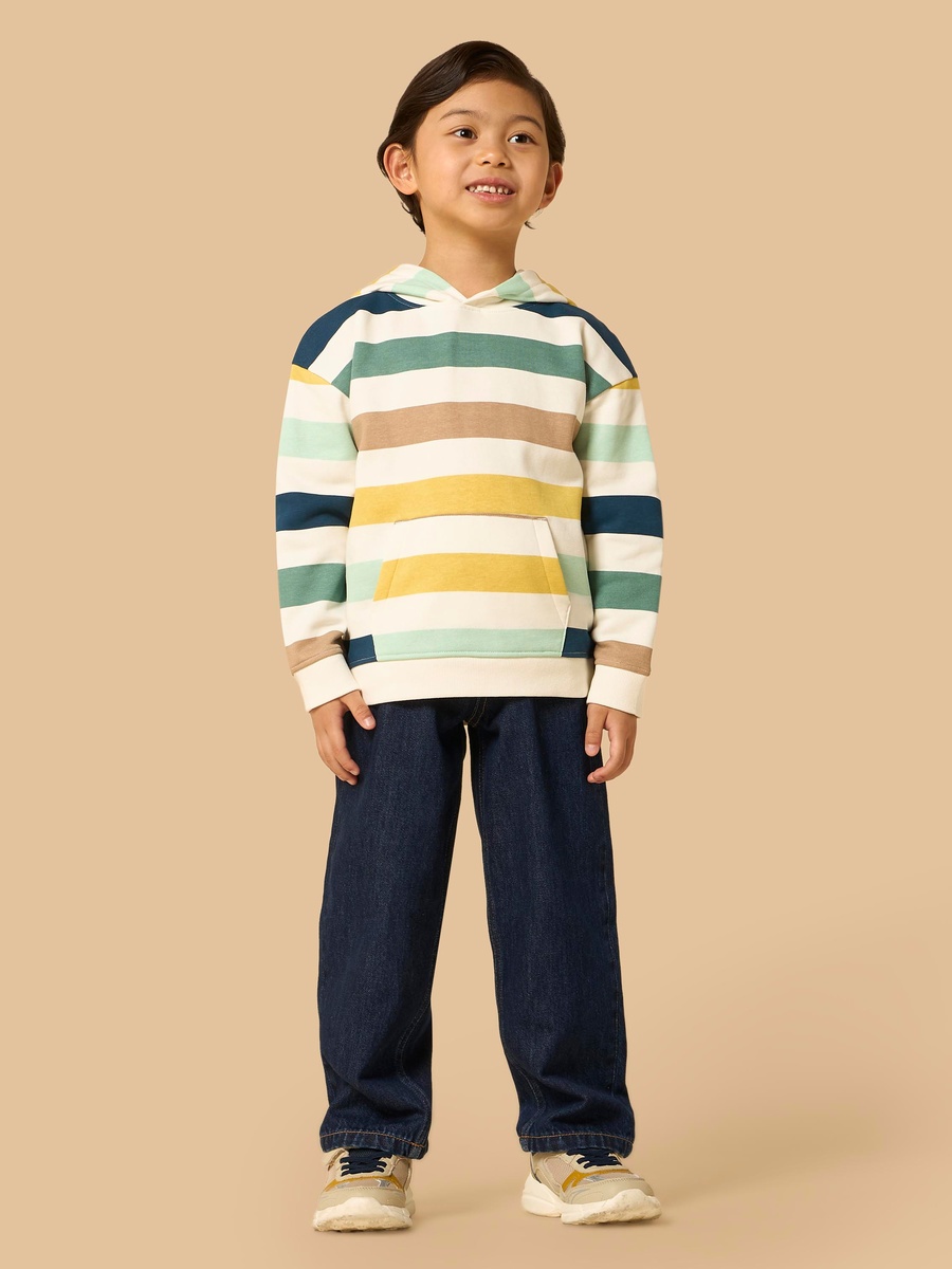 Striped Hooded Sweatshirt