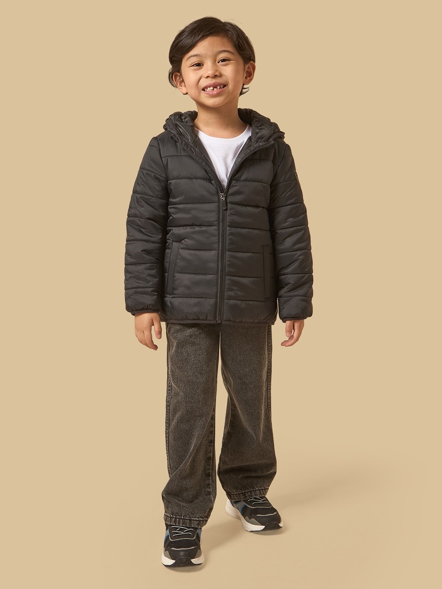 Plain Hooded Puffer Jacket