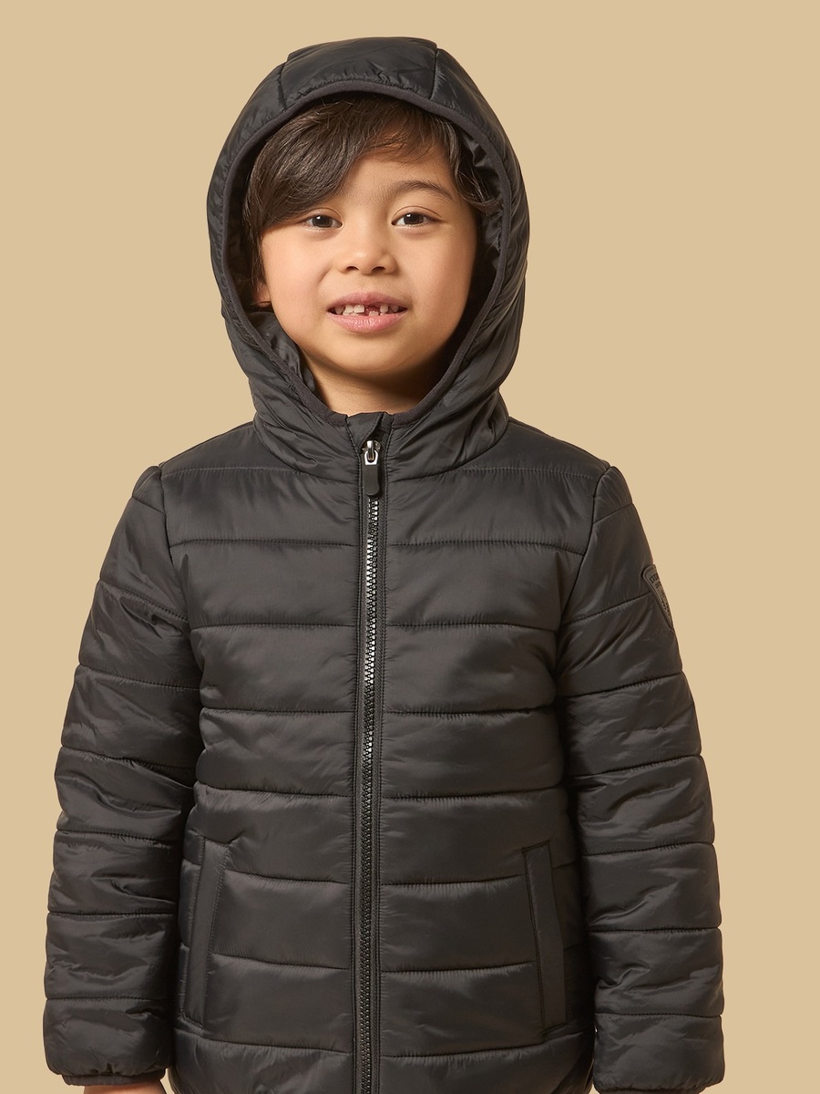 Plain Hooded Puffer Jacket
