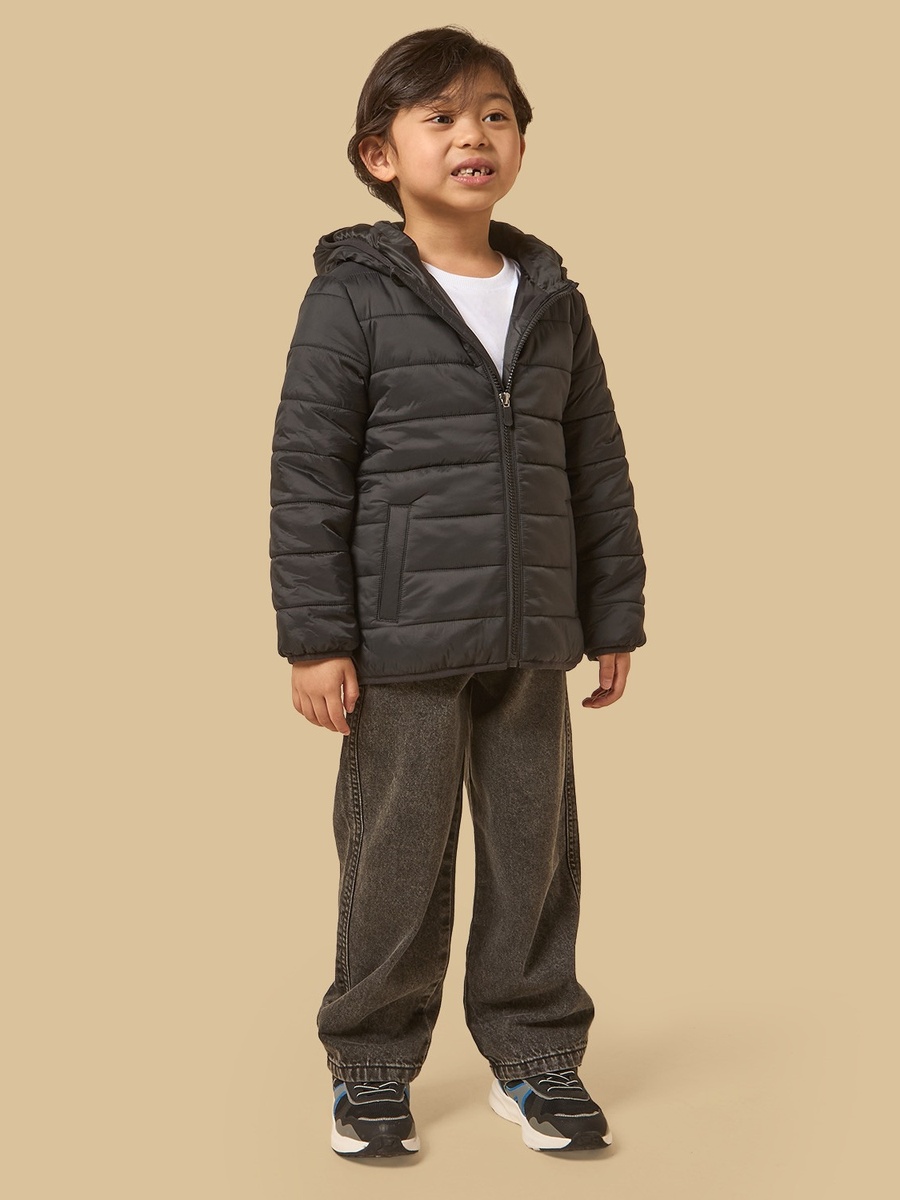 Plain Hooded Puffer Jacket