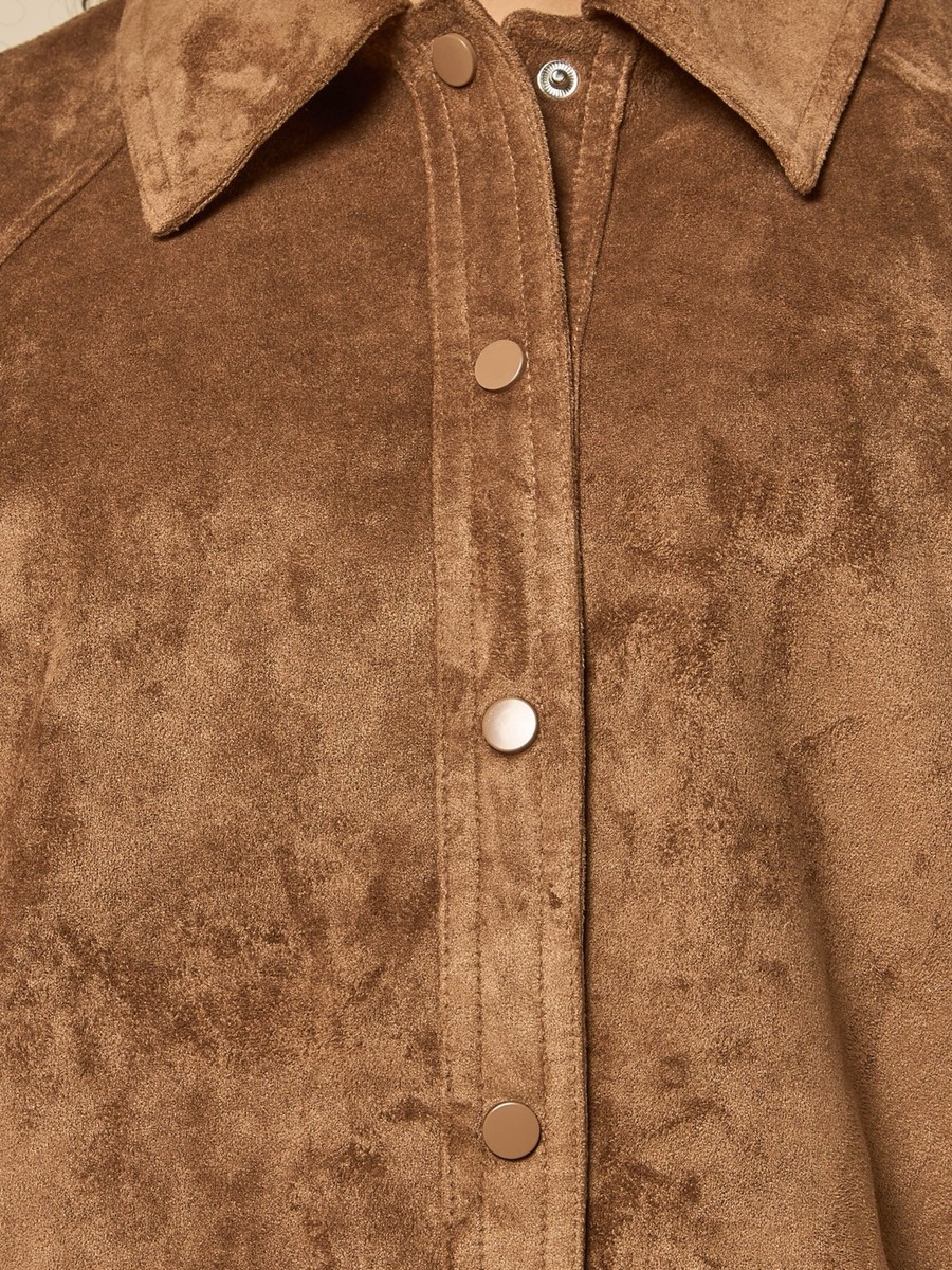 Suede Balloon Hem Biker Jacket