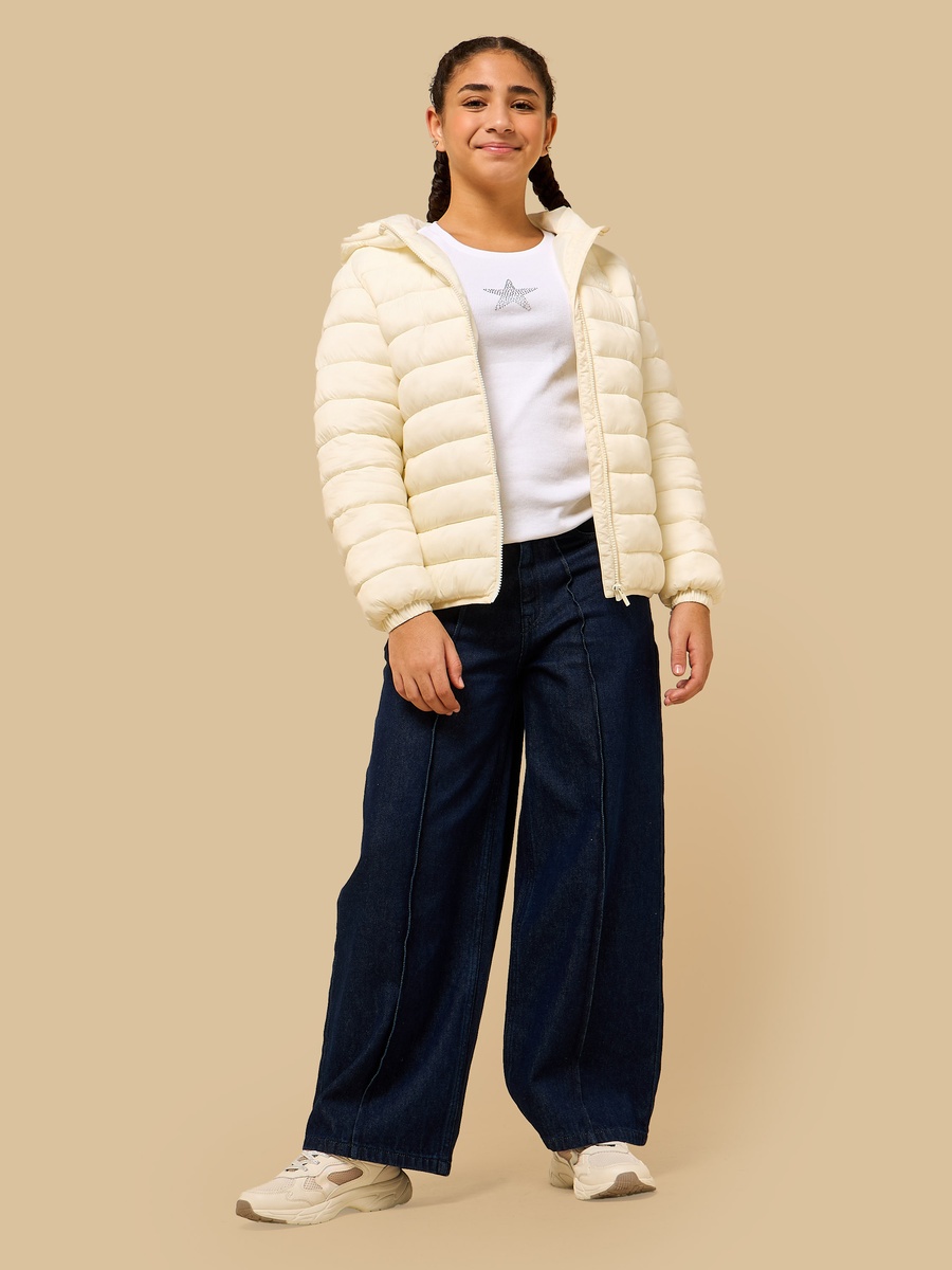 Plain Hooded Puffer Jacket