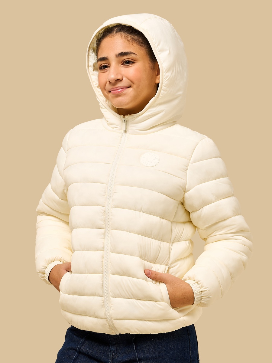 Plain Hooded Puffer Jacket
