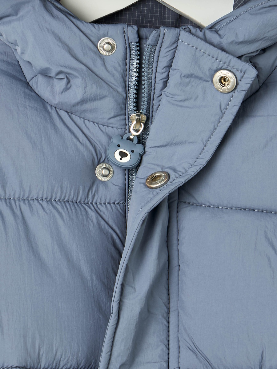 Bear Accent Hooded Puffer Jacket