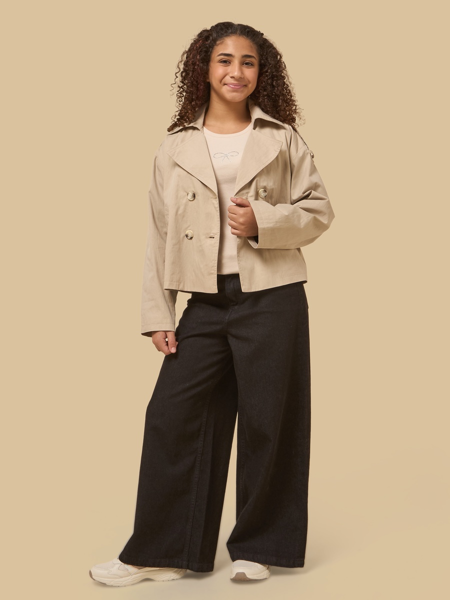 Notched Lapel Short Trench Coat