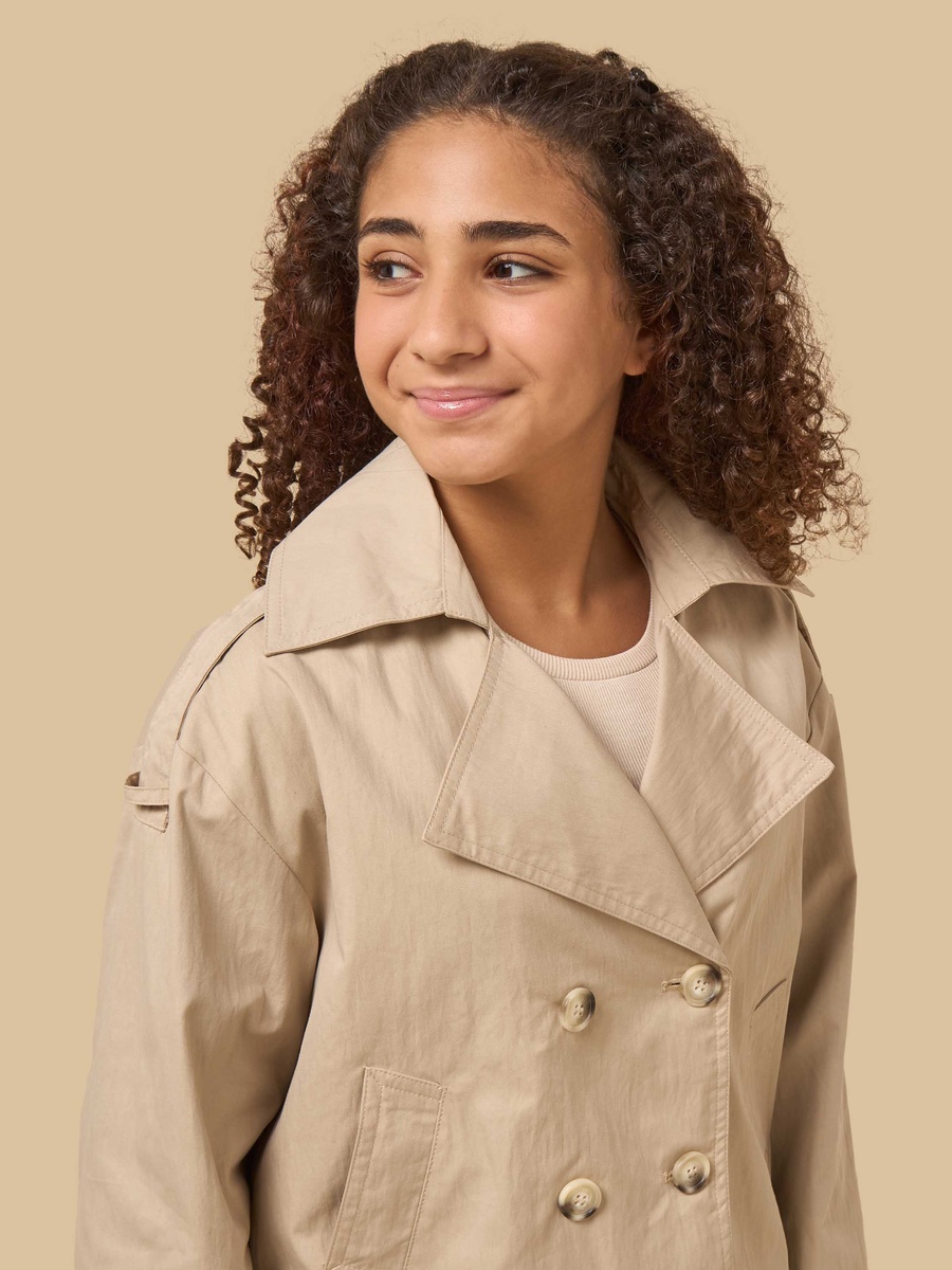 Notched Lapel Short Trench Coat