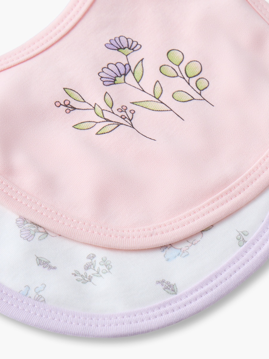 Pack of 2 Baby Bib with Snap Button Closure