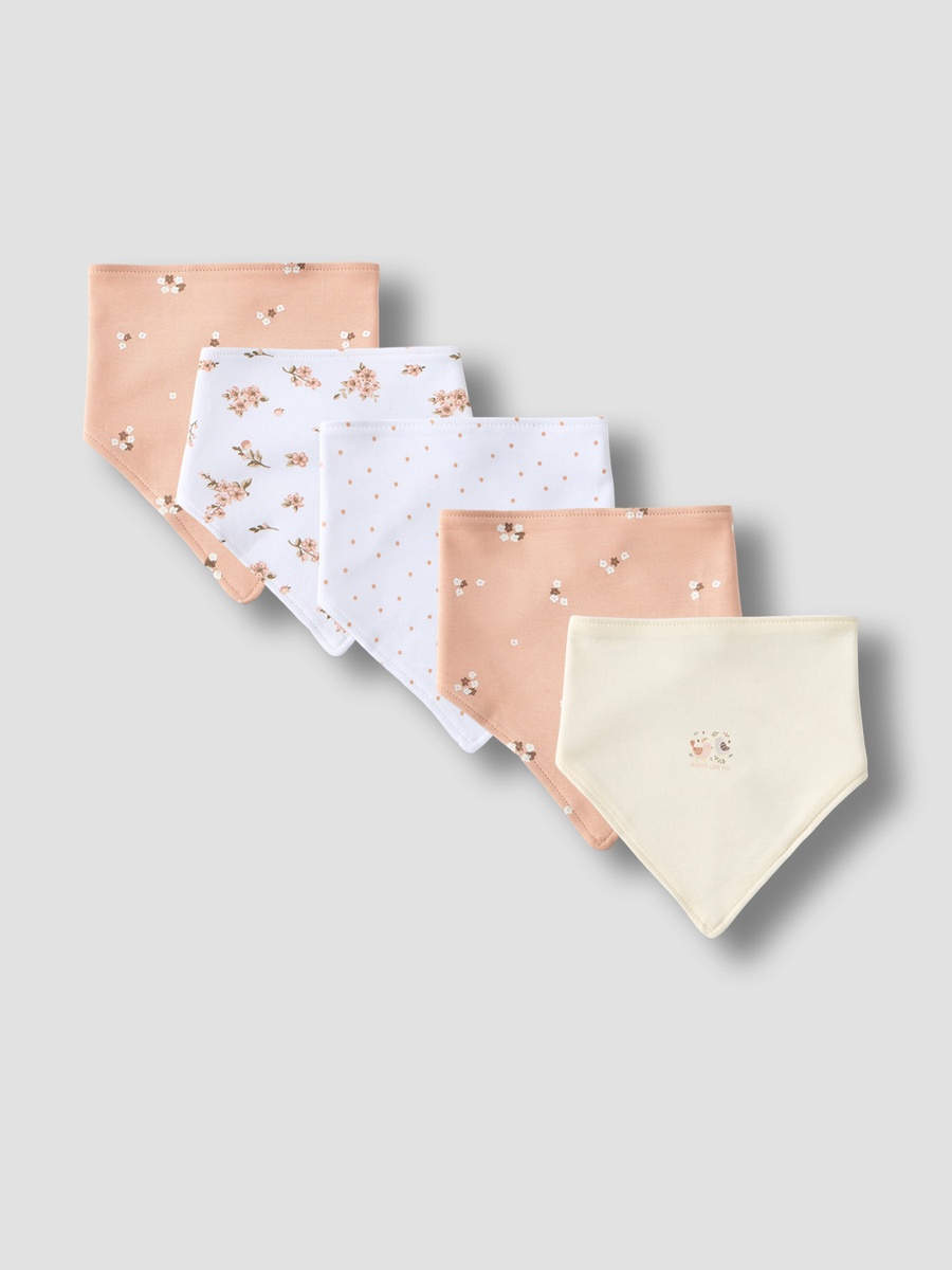 Pack of 5 Baby Bib with Floral Print