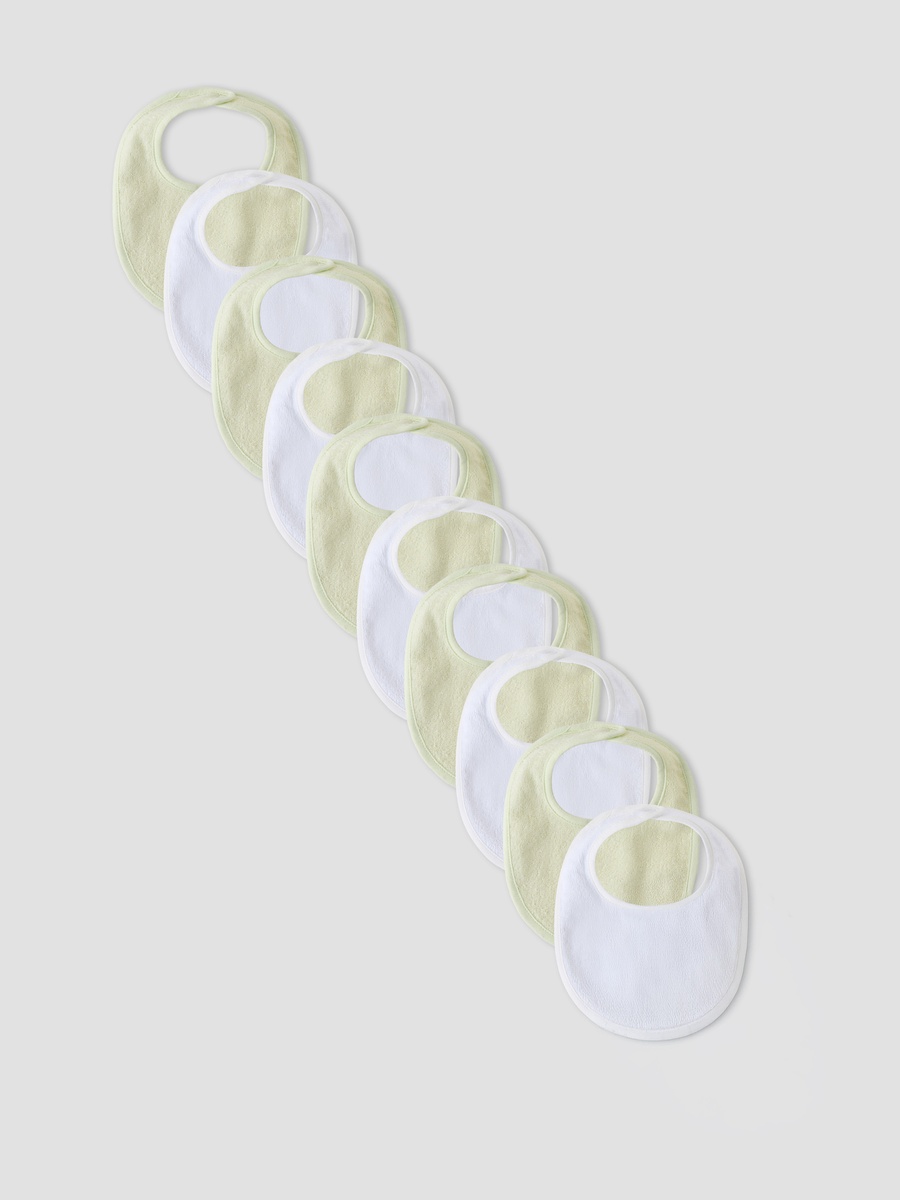Pack of 10 Baby Bib with Snap Button Closure