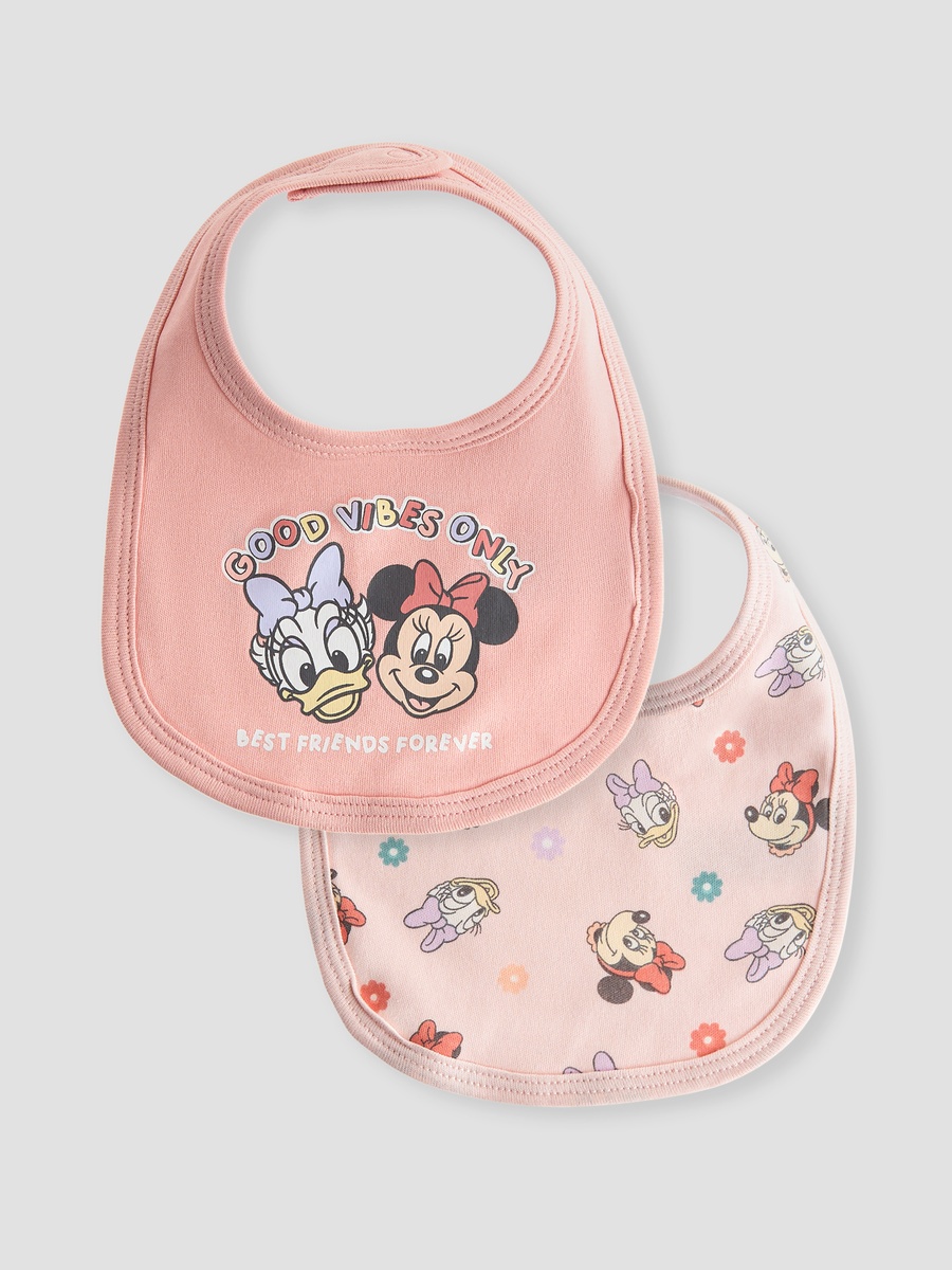 Minnie and Daisy Print Bib with Button Closure - Set of 2