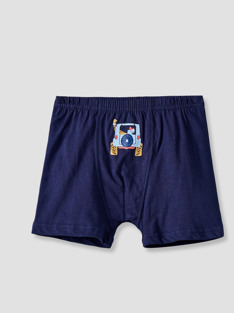 Pack of 7 Cotton Boxers with Dinosaur Print