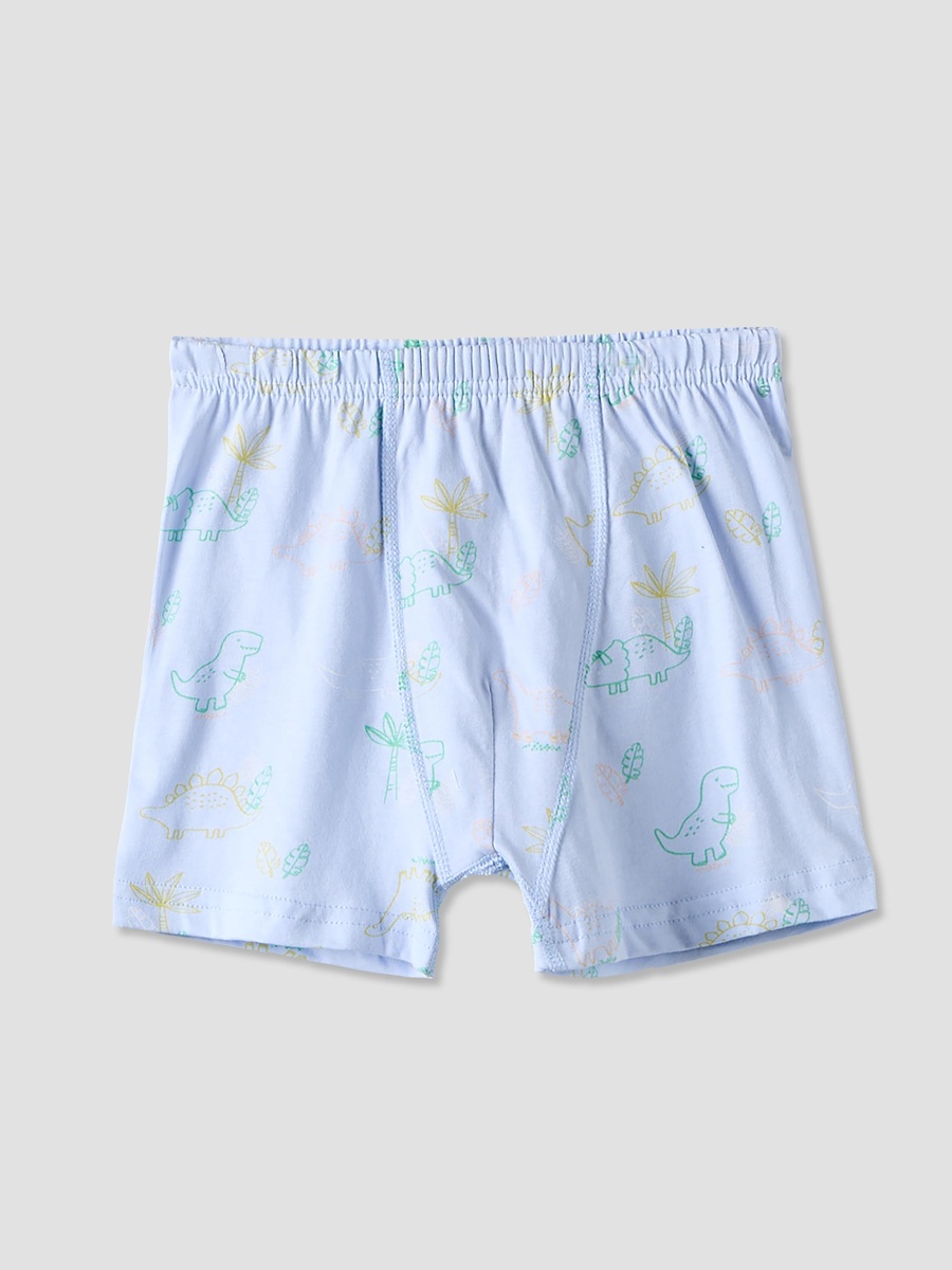 Pack of 7 Cotton Boxers with Dinosaur Print