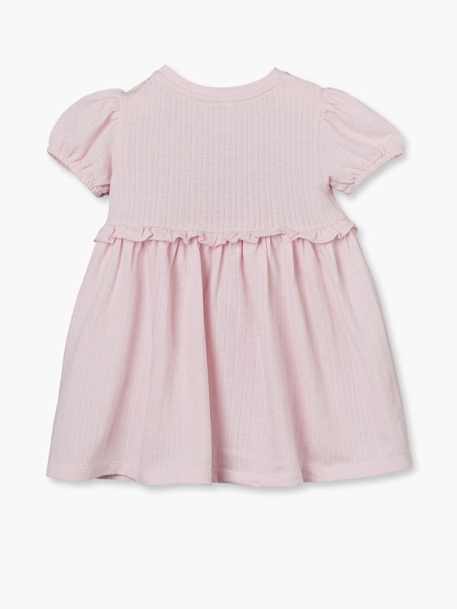 Round Neck Short Sleeves Midi A-Line Dress with Floral Applique