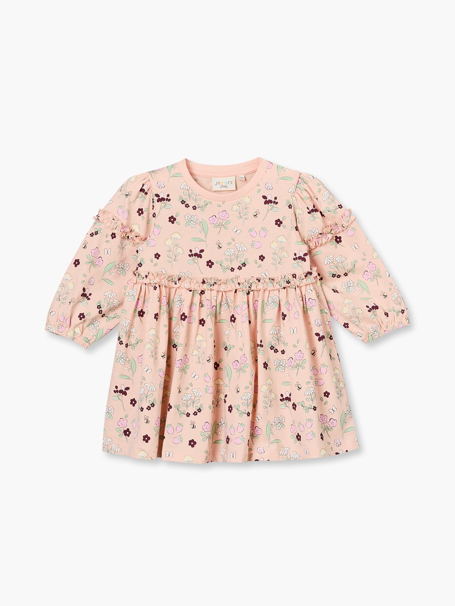 Pack of 2 Round Neck Long Sleeves Knee Length A-Line Dress with Floral Print