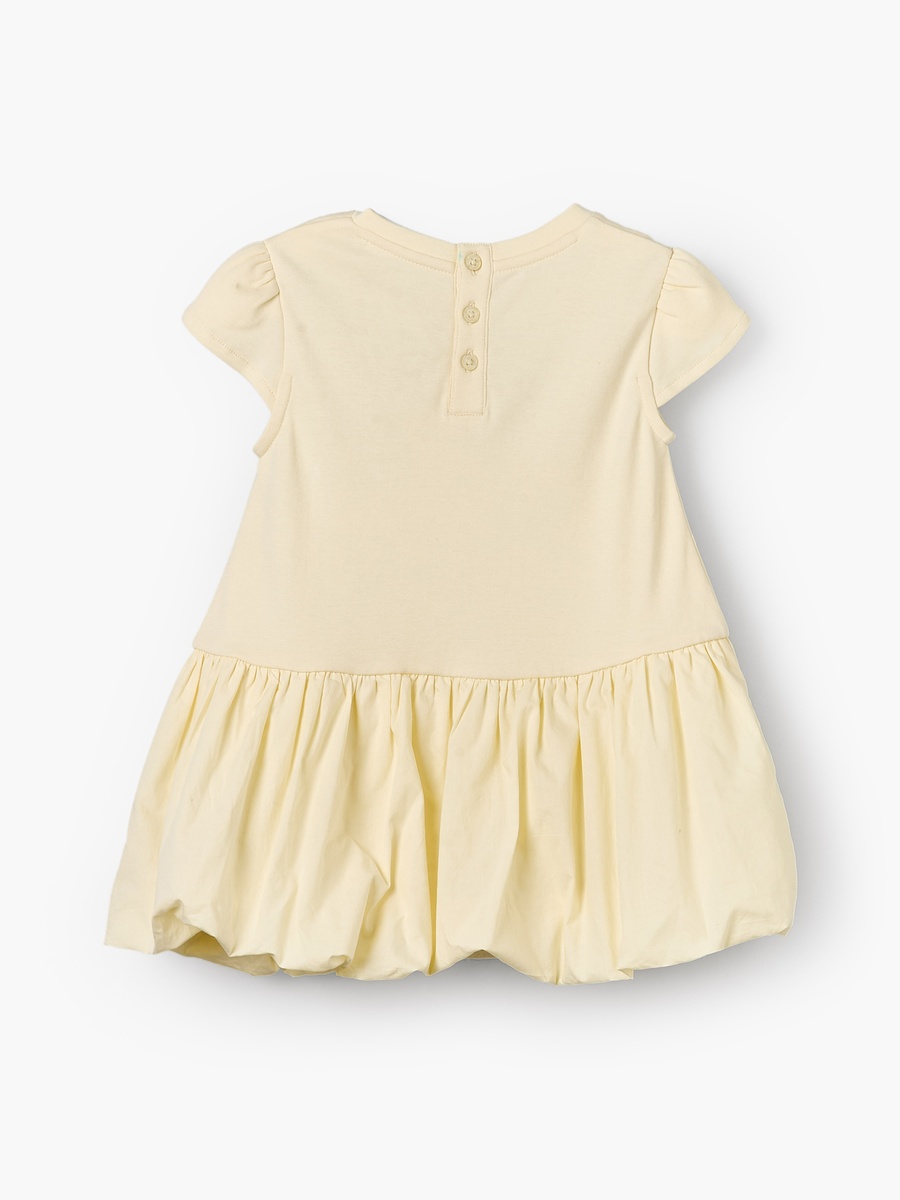 Round Neck Short Sleeves Knee Length Dress with Marie Print