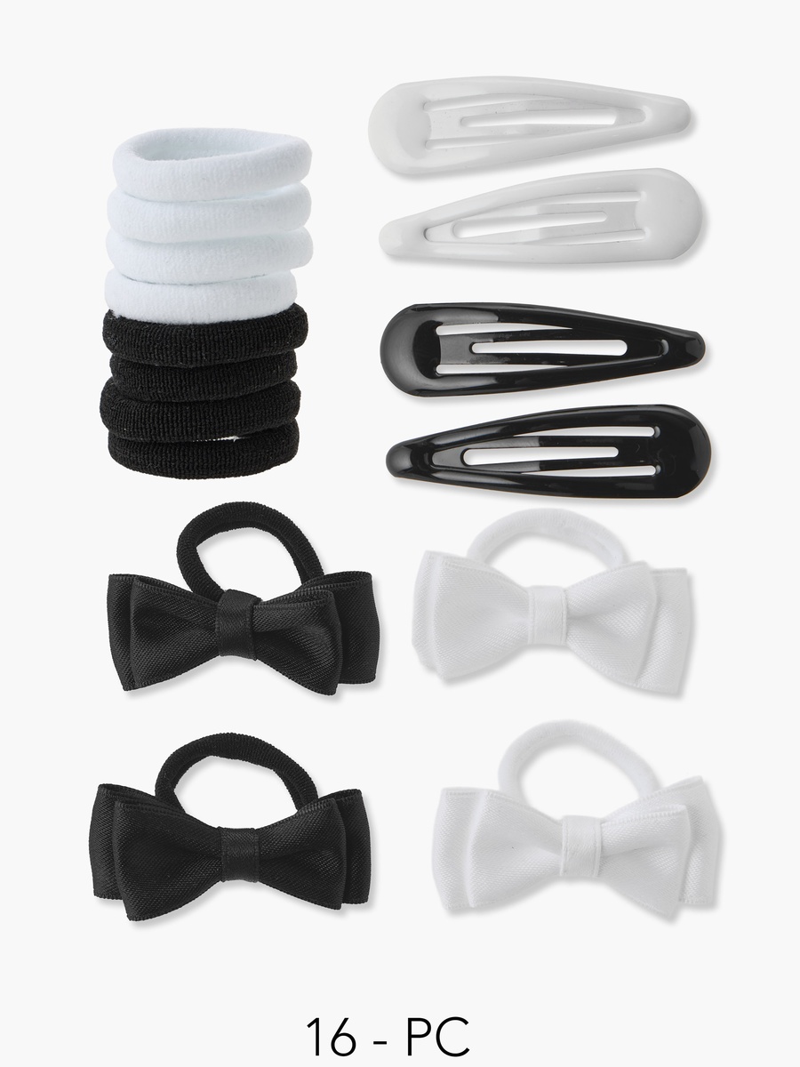 Set of 16 Hair Clip with Bow Hair Tie