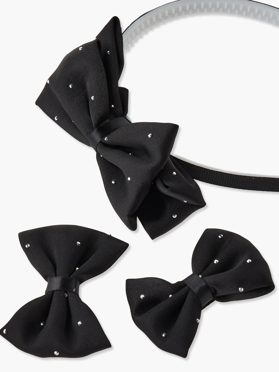Set of 3 Bow Hairband and Hair Clip