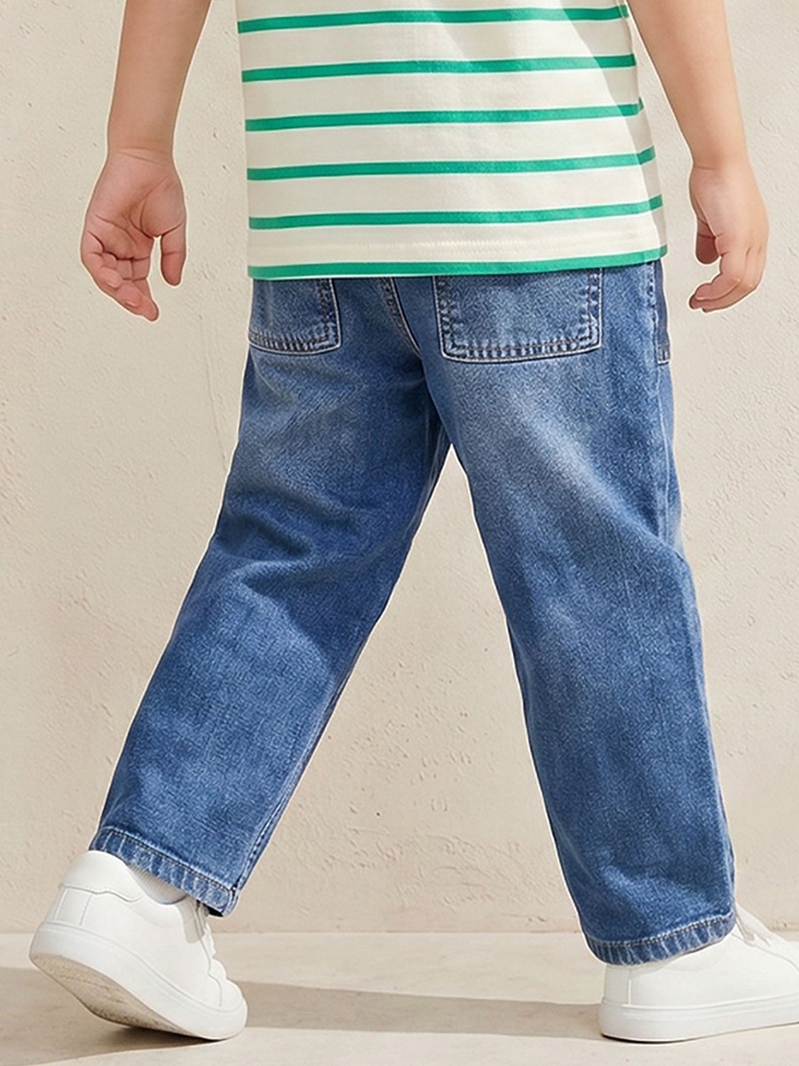 Drawstring Waistband Jeans with Pockets