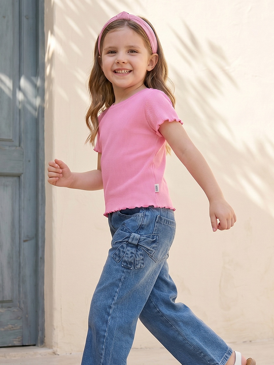 Button Closure Jeans with Pockets
