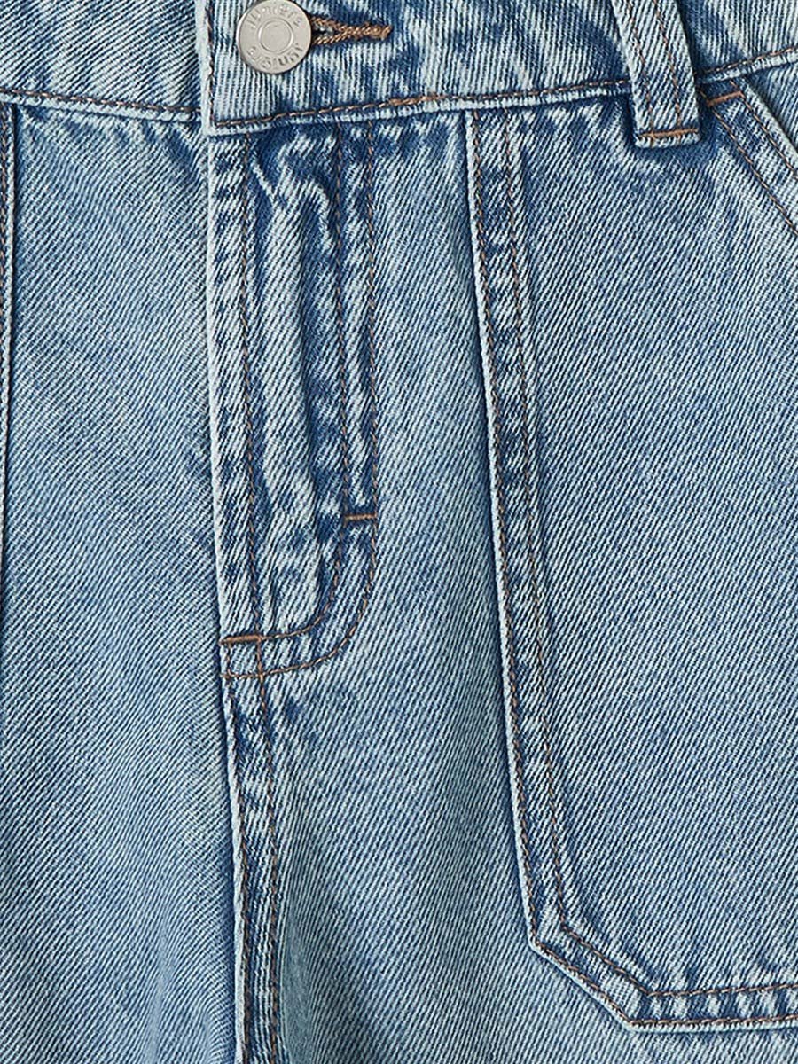 Mid-Rise Jeans with Striped Detail