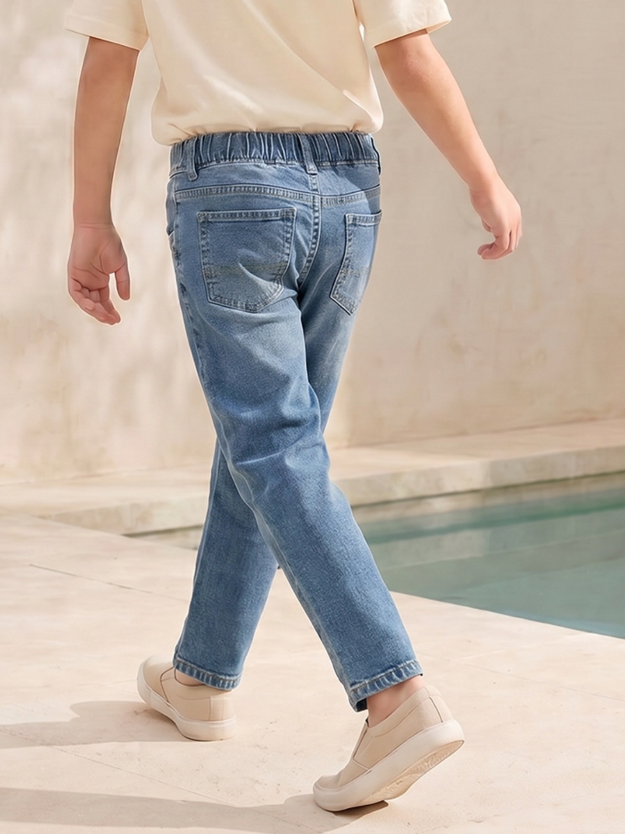 Drawstring Waistband Jeans with Pockets