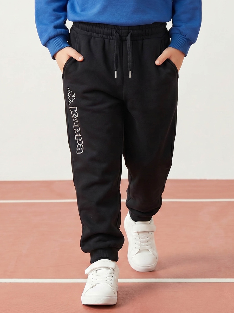Elasticated Drawstring Waist Joggers with Logo Print