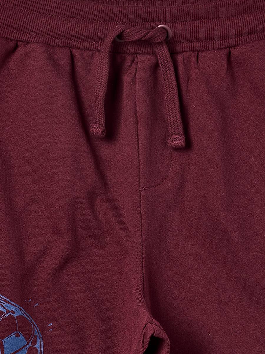 Elasticated  Drawstring Waist Joggers with Football Print