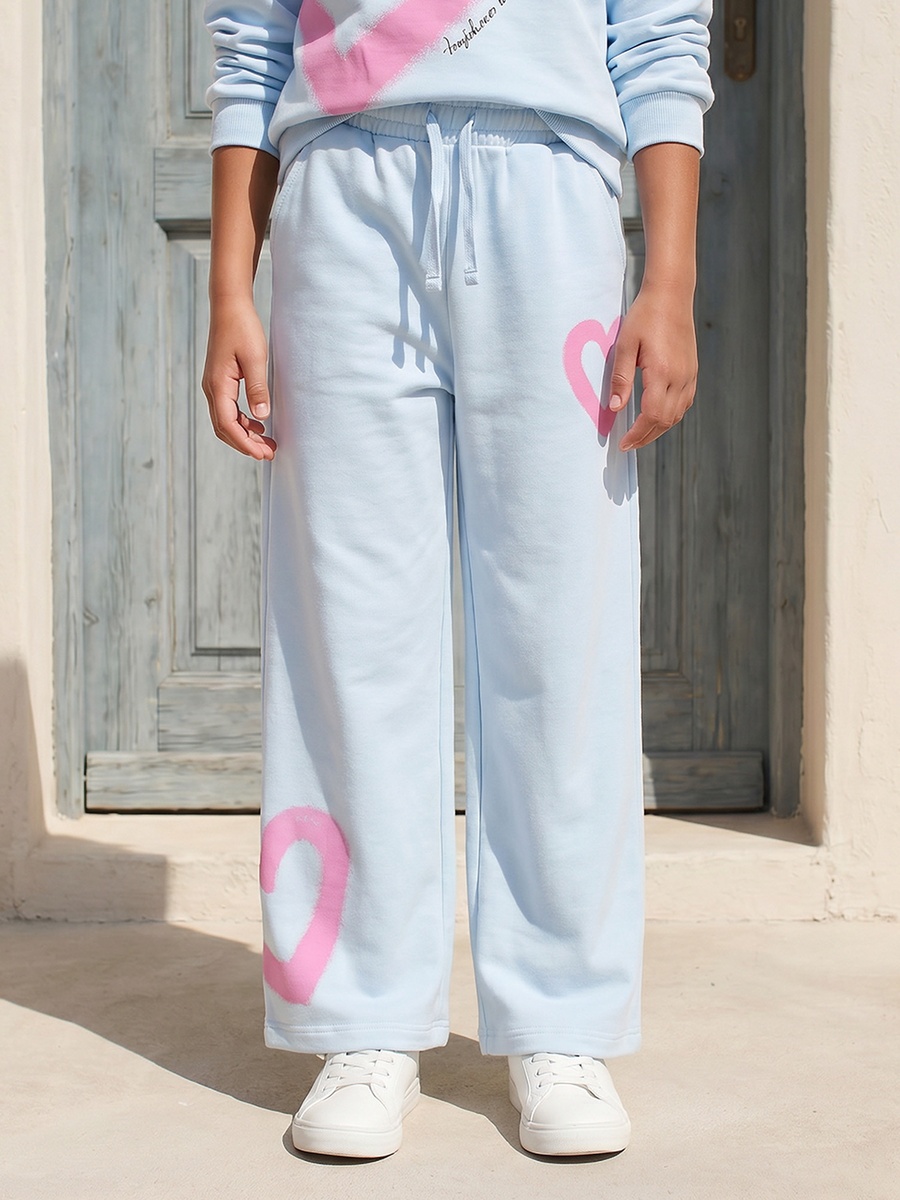 Elasticated Waistband Track Pants with Floral Print