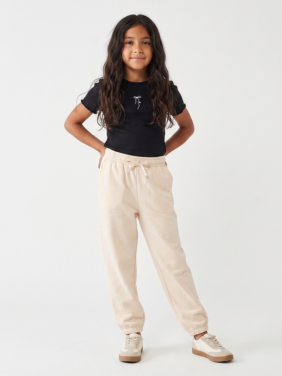 Elasticated Drawstring Waist Joggers with Pocket