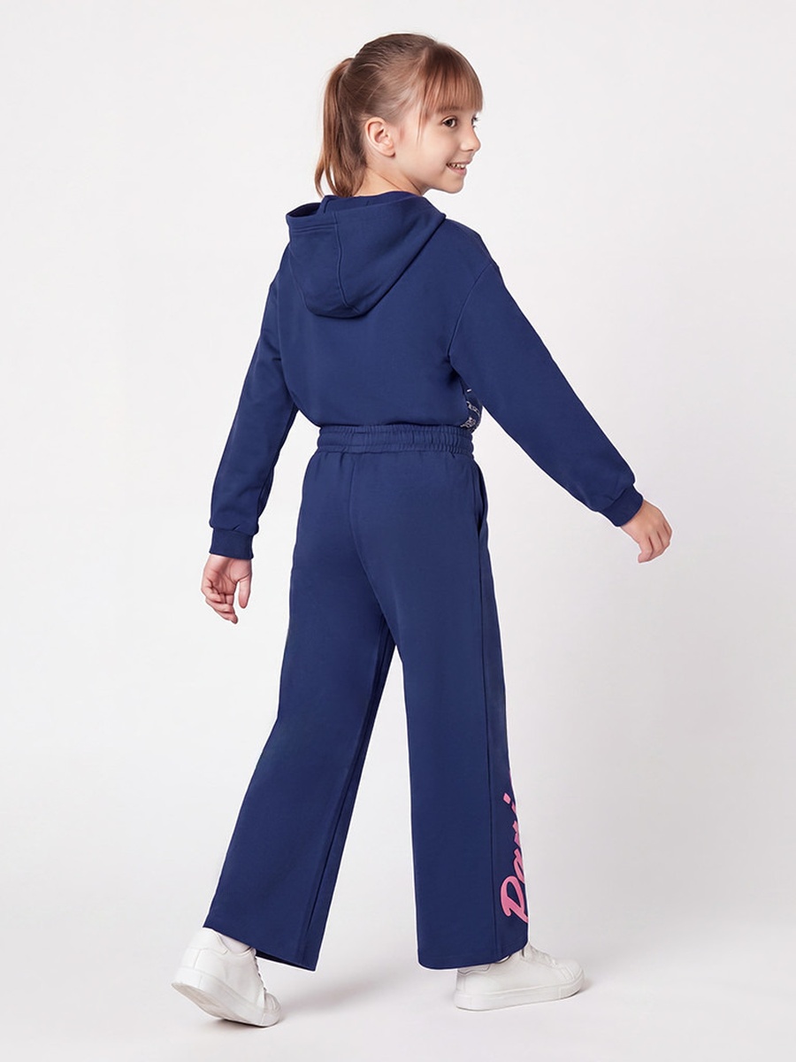 Drawstring Waist Track Pants with Paris Print
