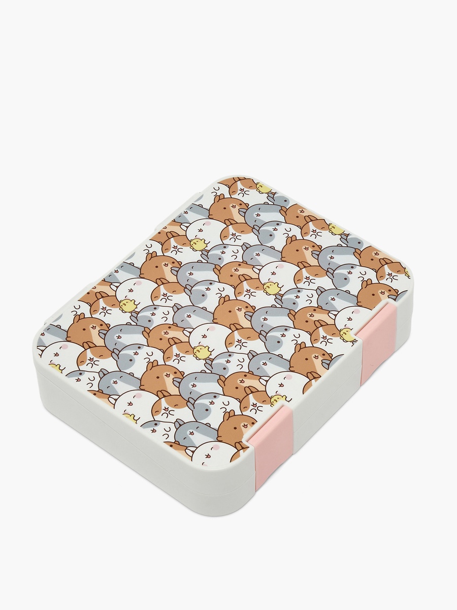 Molang Print Bento Lunch Box with Clip Lock Lid - 1 L