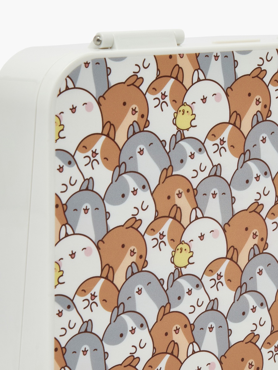 Molang Print Bento Lunch Box with Clip Lock Lid - 1 L