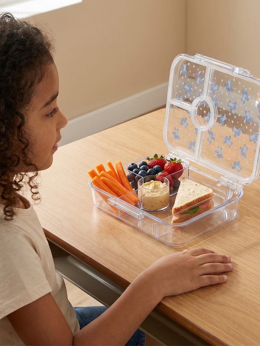 Stitch Print Bento Lunch Box with Clip Lock Lid